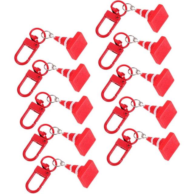 Reflective Keychain Pendant Traffic Cone Ornament 10 Pack
