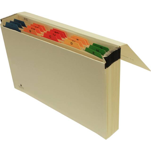 Cathedral Products | 19 Pocket Manila Expanding File With Lettered Tabs A-Z,Brown