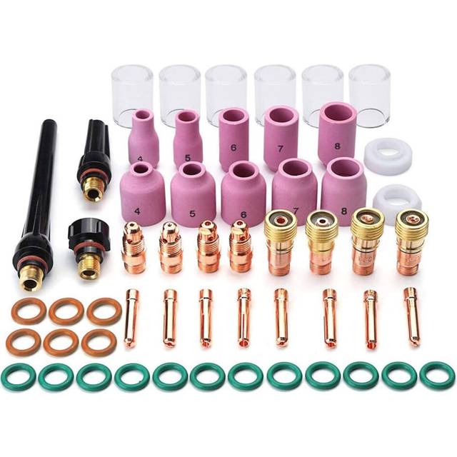 55PCS Welding Torch Stubby Gas Lens For WP-17/18/26 TIG 10 Pyrex Glass Cup Kit Durable Practical Welding Accessories Easy Use