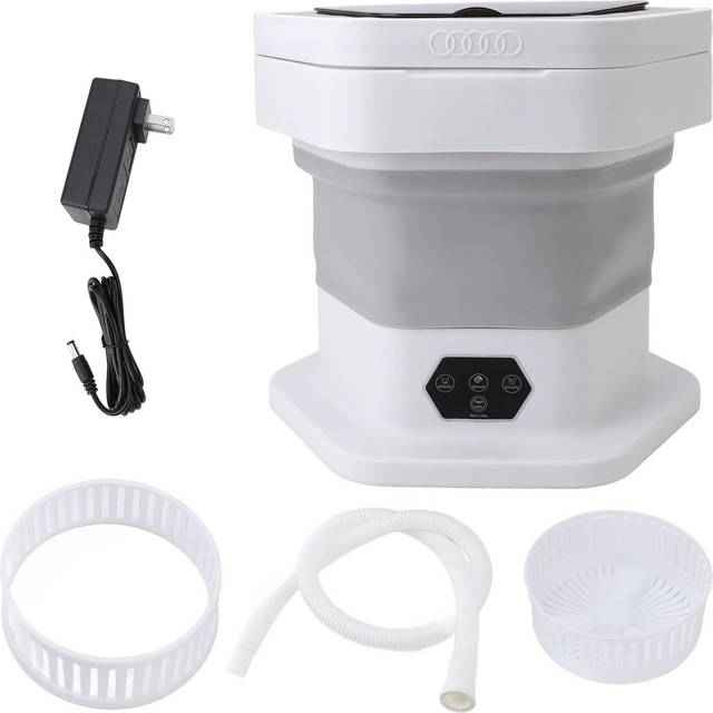 Mini Foldable Washer Wash and Spin Combo Ultra Cleaning Portable Travel Washer for Baby Clothes gray