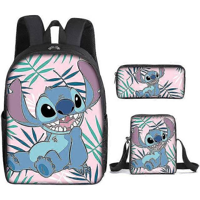 (only pencilcase, One size) Stitch Schoolbag Children&#39;s Backpack Or Lunch Bag Or Pencil Case Or 3pcs Set Dinosaur Print Backpack For Kids