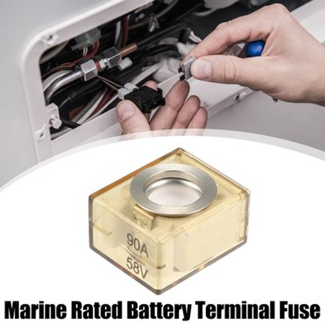 Waterproof 90a Marine Rated Battery Fuse Terminal Fuse Only 58v Maximum