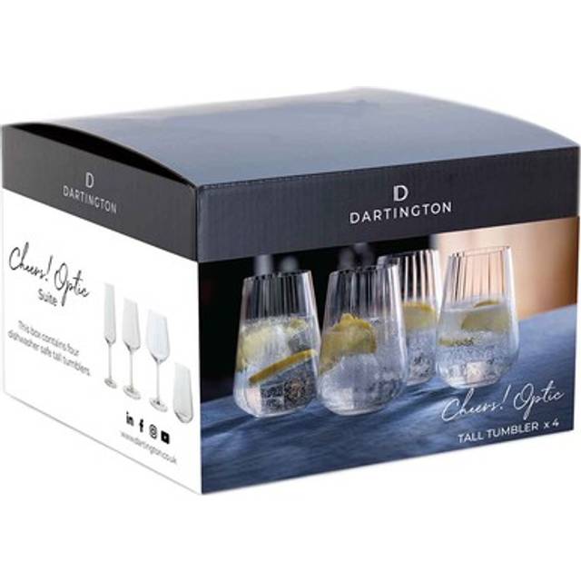 Dartington Tumbler Glasses Cheers Optic Tall Pack Of 4