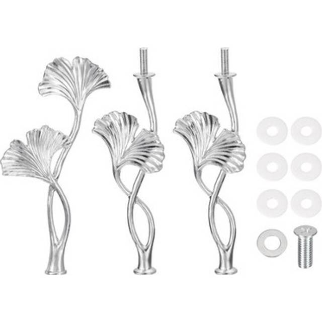 1 Set 3-tier Cupcake Stand Hardware Fittings For Cake Stand, Blossom Silver