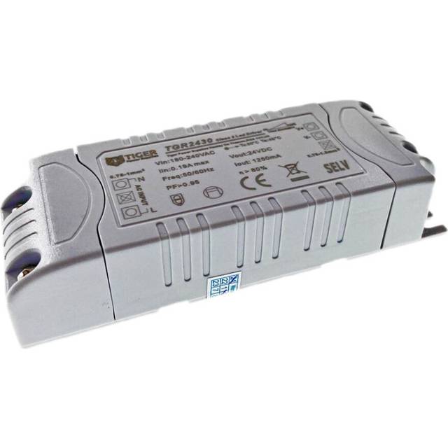 TIGER POWER SUPPLIES - 24V, 1.2A, 30W, Constant Voltage LED Driver, Dimmable