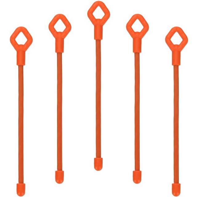 Rubber Twist Ties, 6 Inch Silicone Reusable Twist Ties, 5 Pcs, Orange
