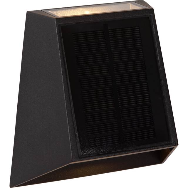 Lucide Luton Wall light Outdoor- Solar - LED Dim. 2850K/3150K IP54 - Day/Night Sensor - Black, Black