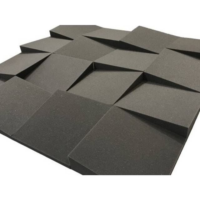 Advanced Acoustics 12 tum Slider behandlingsskum för akustisk studio, paket med 16 plattor, 16 kvadratfot (1,48 kvadratmeter)