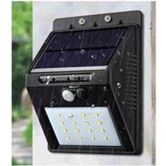 Outdoor Solar 20 LED Security Wall Light with PIR Sensor, Black - IP65