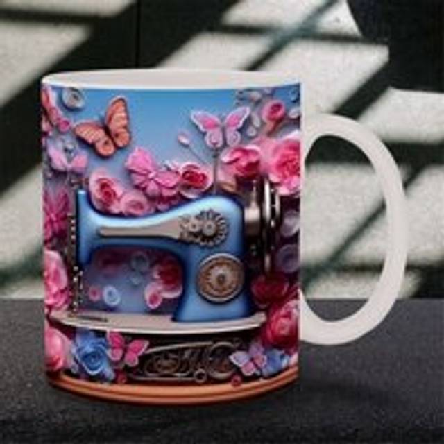 3D Sewing Machine Painted Mug Coffee Tea Milk Mugs Water Cup Birthday Christmas Gifts for Lover A