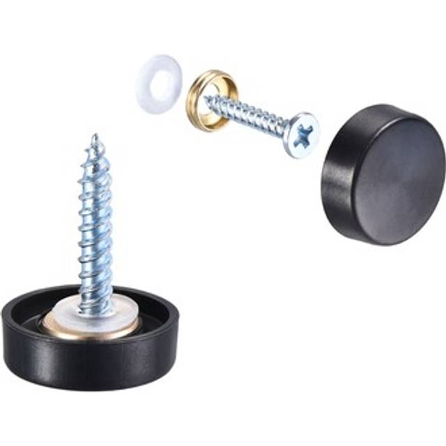 4/12/20pcs Mirror Screws, Decorative Cap Fasteners Cover Nails Black