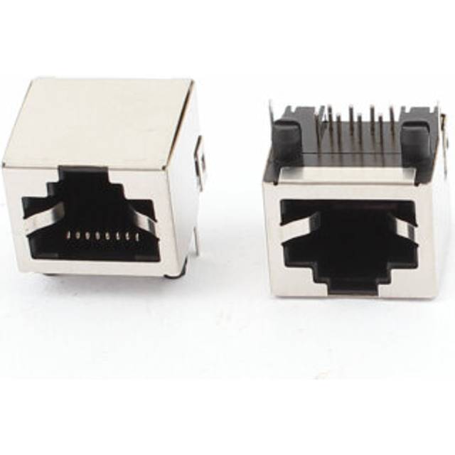 2 Pcs Rj45 Modular Jack 8p8c Pcb Mount Socket Network Connectors Couplers