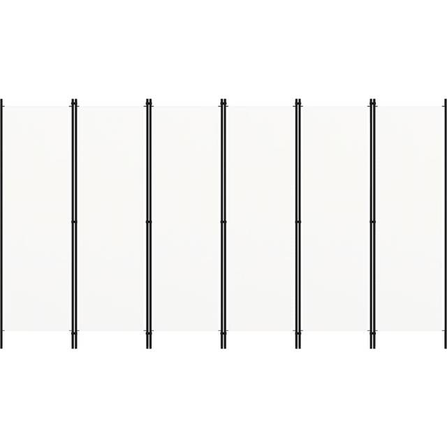 6-Panel Room Divider White 300x180 cm Vidaxl