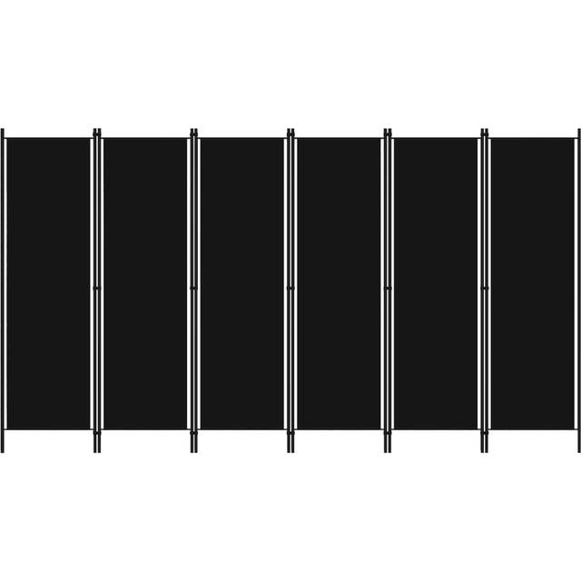 Rumsavdelare 6 paneler svart 300x180 cm