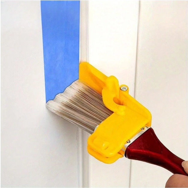 SHEIN 1pc Edging Color Separation Paint Brush, Portable Lightweight Cleaning Brush, Tough, Painting Brush With Wooden Handle, DIY Tool For Framing Walls Cei