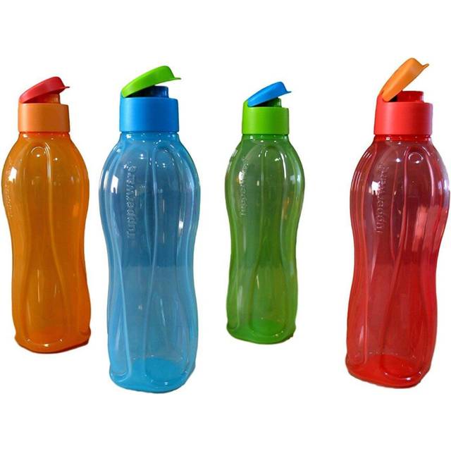 Tupperware Aquasafe Flip Top Bottle 1 L Each  Multicolor Set Of 4