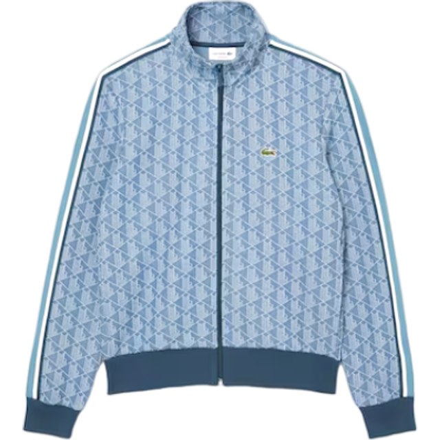 Lacoste Paris Zip-Up Jacquard Track Jacket Size 2 - XS Blue