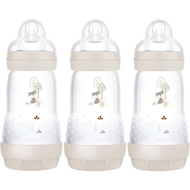 MAM Easy Start Anti-Colic Baby Bottles | 3 Pack (3 x 260) | Self-Sterilising Baby Milk Bottle | Medium Flow MAM Teats Size 2 | Newborn Essentials |
