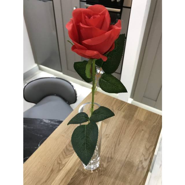 (Red) Best Artificial 45cm Single Rose