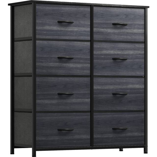 YITAHOME Chest of Drawer with 8 Drawers for Bedroom Fabric Dresser Storage Drawers With Handles Metal Frame for Living Room, Hallway,Charcoal Black