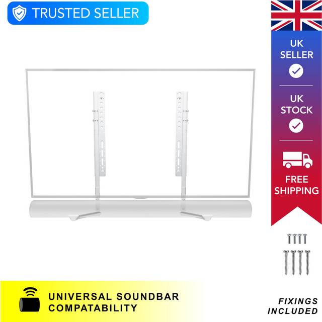 (White) Universal Soundbar Mounting Bracket