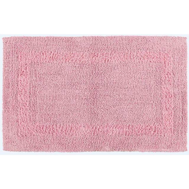 Homescapes Luxury Reversible Blush Pink 100% Cotton Pedestal and Bath Mat Set, Machine Washable, Super Absorbent, Soft and Hand-Tufted, Eco Friendly
