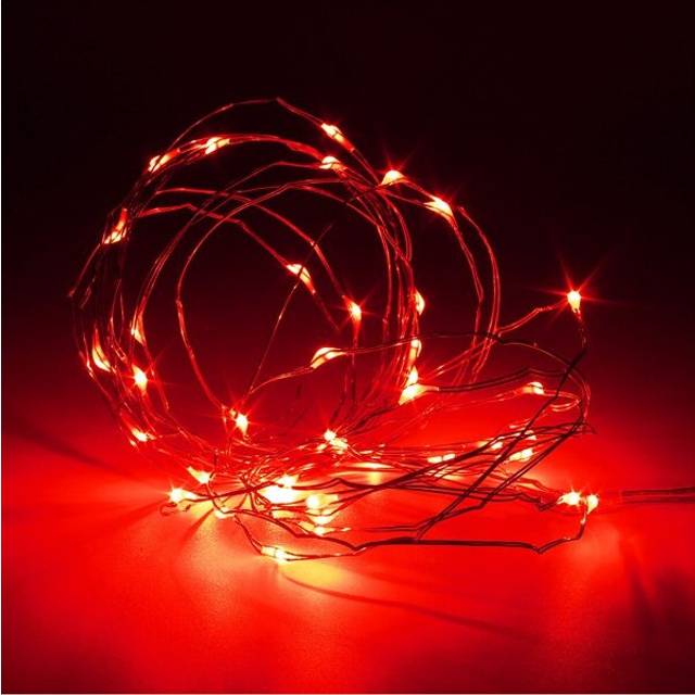 (Red) 3M Waterproof LED Battery Mini LED Copper Wire Fairy String Light HoliDay Light Party Christmas