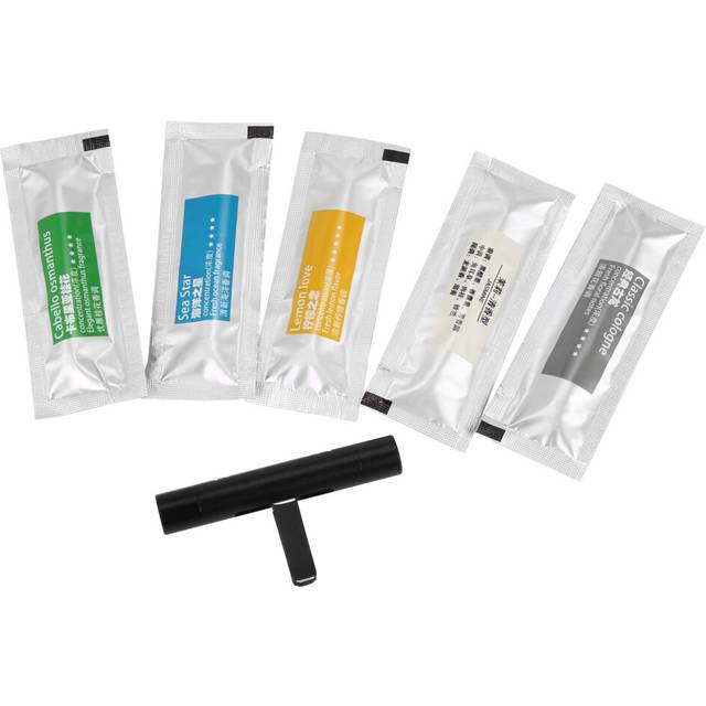 Car Air Freshener Solid Perfume Diffuser Vents Seasoning Interior Accessories Black + Five Aromatherapy Sticks