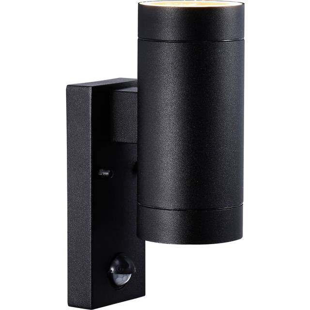 Nordlux Tin Maxi Outdoor IP54 Up and Down PIR Wall Light in Black