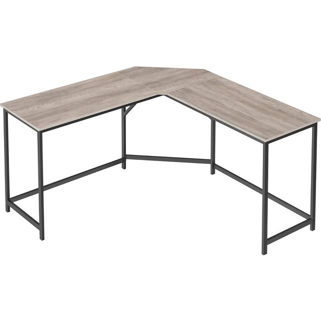 VASAGLE hörnbord, L-format datorbord, kontorsbord, studie, hemmakontor, spel, platsbesparande, enkel montering, industriell design, grått och svart LWD073B02