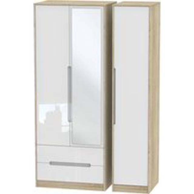Ready Assembled 2 U Bristol Triple Mirror Wardrobe with 2 Drawers (Ready Assembled) - Multicolor
