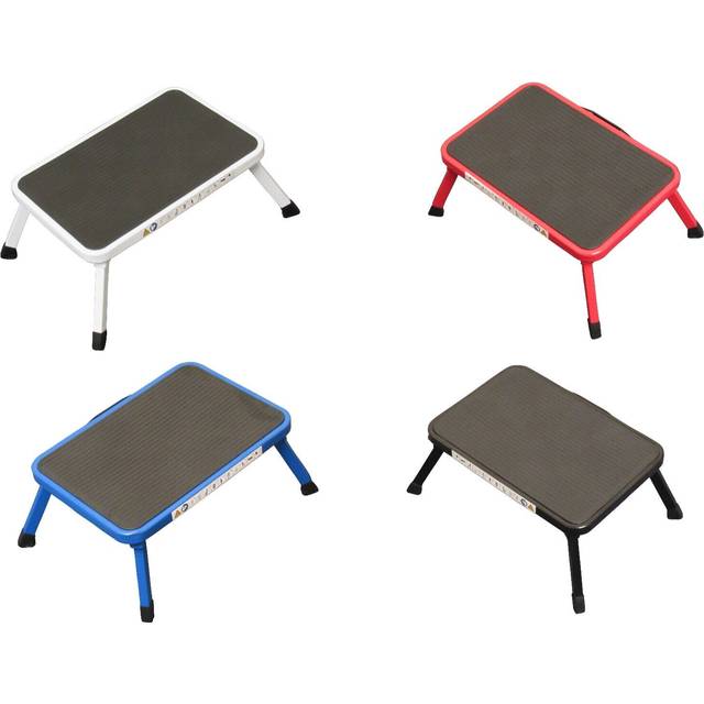(Black) Single Folding Step Stool (Non Slip Platform)