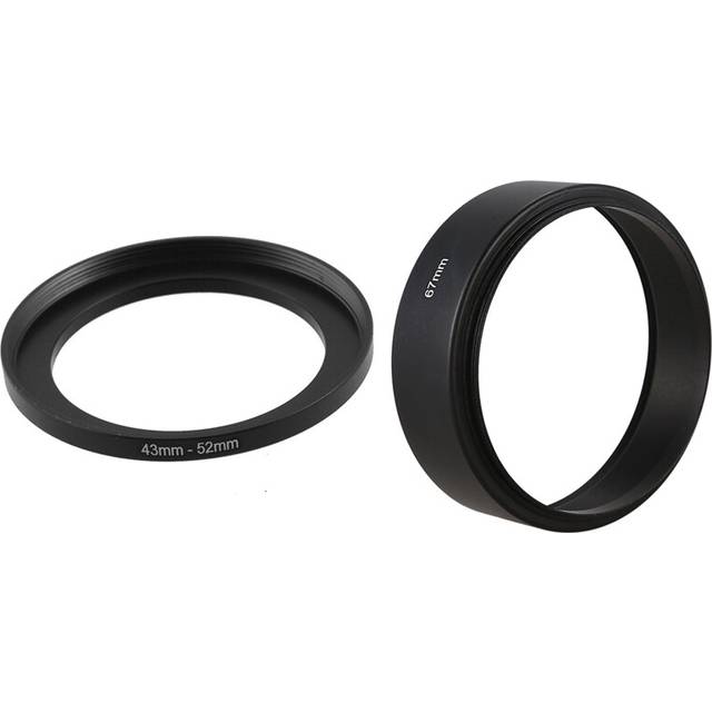 1 Pcs 43mm to 52mm Metal Step Up Filter Ring Adapter & 67mm Mount Standard Lens Hood