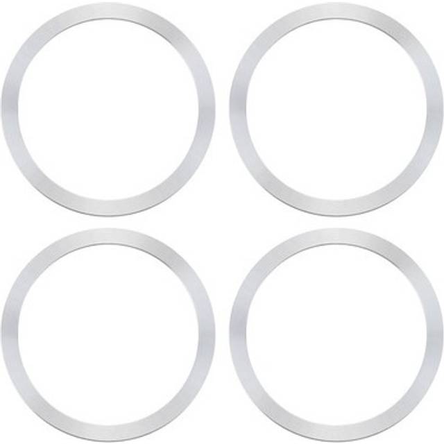 Metal Ring Magnetic Charger Ring Stickers For Phone Case 4 Pack, Sequin Silver