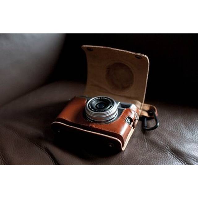 Genuine Real Leather Full Camera Case Bag Cover For Fuji X100 X100s Brown