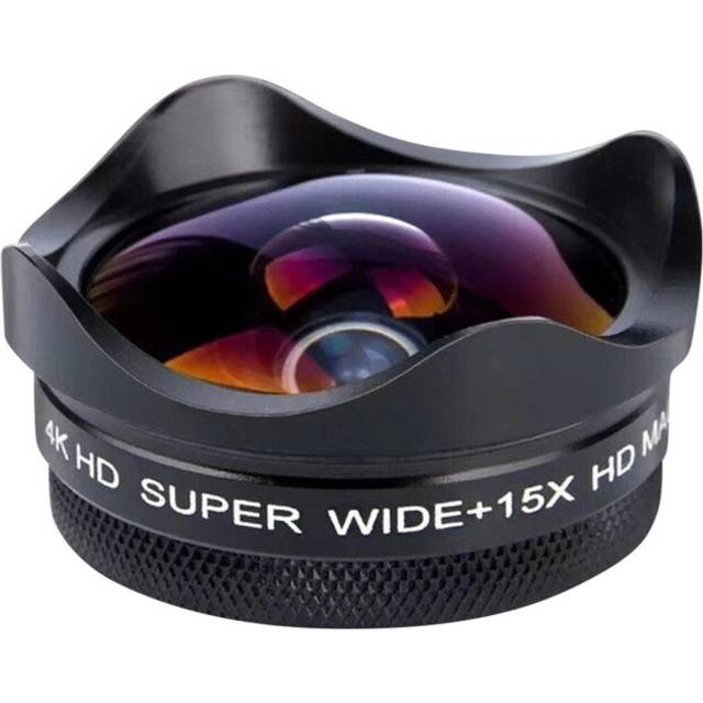 4K Ultra HD Smartphone Camera Lens 0.45X Wide-angle 15X Macro Phone with Universal Clip