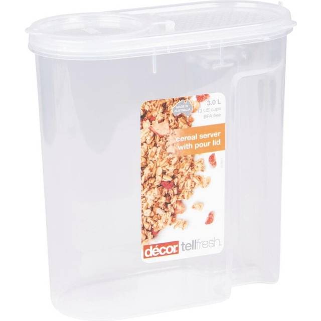 D?cor Tellfresh Cereal Storage Dispenser | Large Airtight Container | Practical & Stackable Design | 3L
