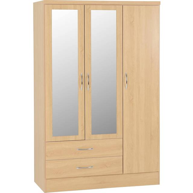 Seconique Nevada 3 Door 2 Drawer Wardrobe - Sonoma Oak Effect, Brown