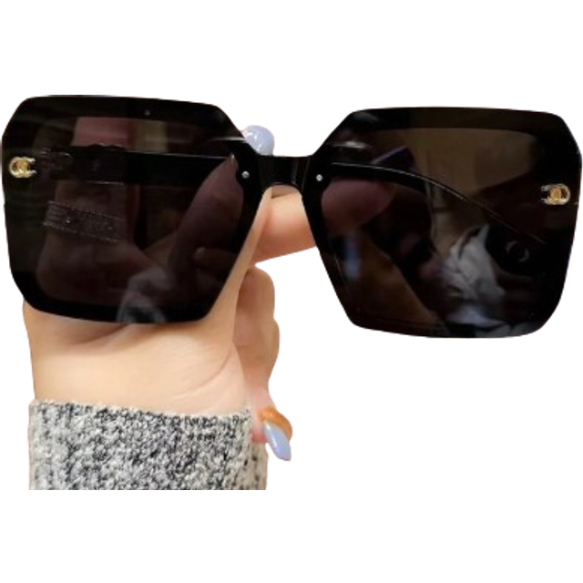 SHEIN 1pc Large Frame Square Retro Women&#39;s Glasses, Full Frame Versatile Personalized Fashion Glasses, Suitable For Vacation Travel Beach Accessories Shades
