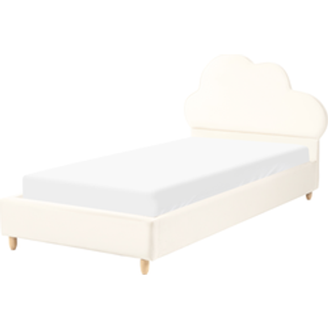 Kids Bed Cloud Velvet BELLEVUE 90 x 200 cm (EU Single) Light Beige