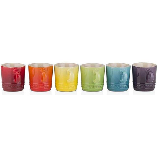 Le Creuset Stoneware Rainbow Cappuccino Mugs - Set of 6