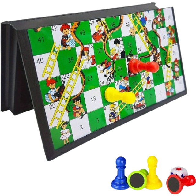 SHEIN Snake And Ladder Chess Magnet Folding Portable Checkers Outdoor Leisure Puzzle Chess Set Board Games Checkers & Chess Travel Game, Family Fun Toy Chri