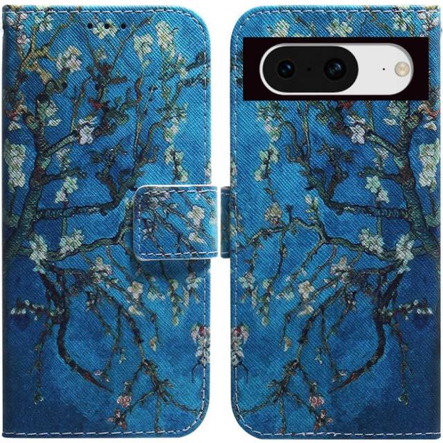(ohter) Flip Case for Google Pixel 8 Card Slots Painted Pu Leather Wallet Magnetic Closure