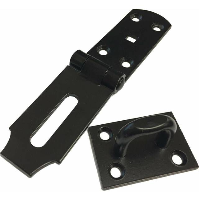 Dzina Safety Hasp & Staple 200mm x 45mm x 3mmn (8 x 1.3/4 Inch) Black Pack of 1