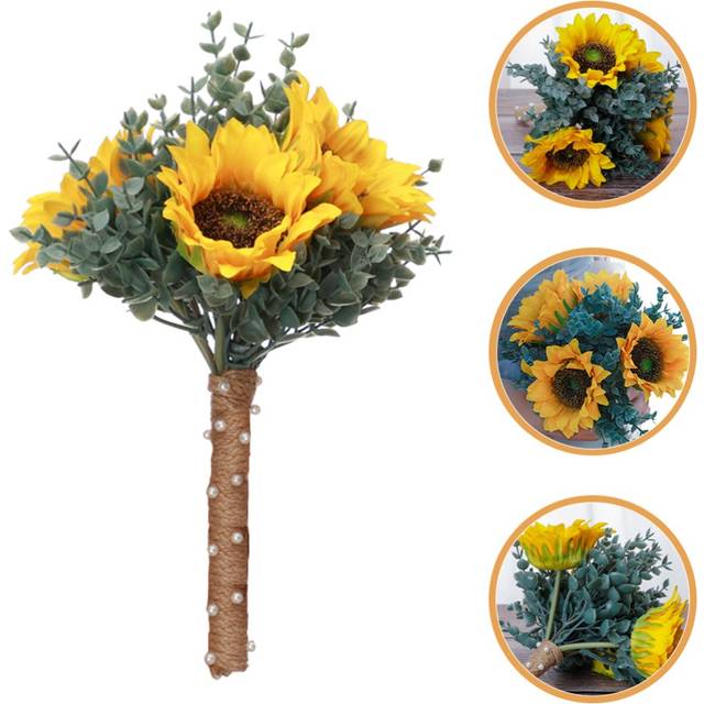 Sunflower bouquet bridesmaid sunflowers wedding bridal bouquets for