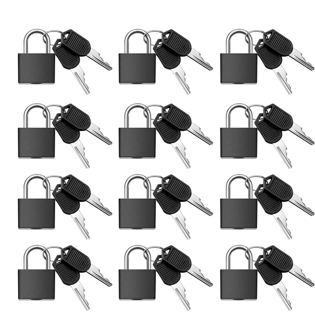 12 Pack Suitcase Locks with Keys,Small Luggage Padlocks