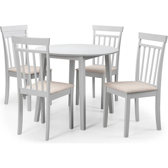Julian Bowen Coast Dropleaf Table With Chair Options - Grey - Dining Table & 4 Chairs