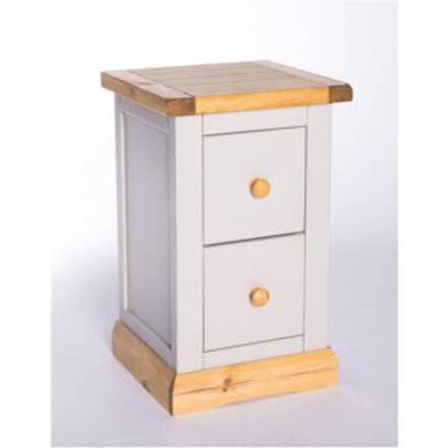 Pittsford 2 Drawer Bedside Table - Light Grey (56cm H X 35cm W X 32cm D)