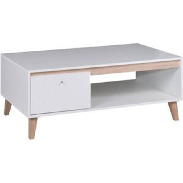 Telia Coffee Table with Storage - Oak Base (46.5cm H X 120cm W X 65cm D)