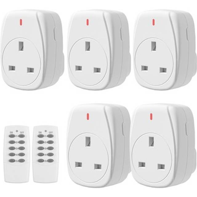 Wireless Remote Control Plug Sockets, 13A/3120W Remote Control Outlet Sockets for Lamp,Wireless Remote Light Switch with 30m/100ft Operating Range,5